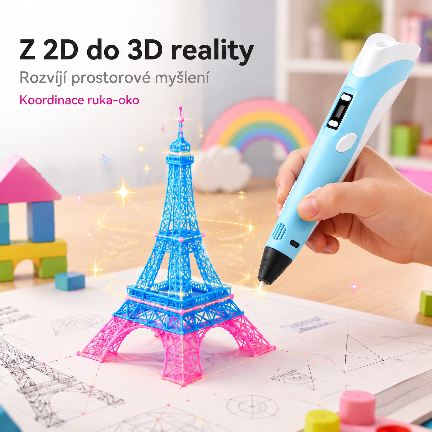 70% SLEVA DNES🎃PKNEW® 3D tiskové pero pro děti – bezpečné pro nízké teploty, netoxické a ekologické vlákno, podněcuje kreativitu