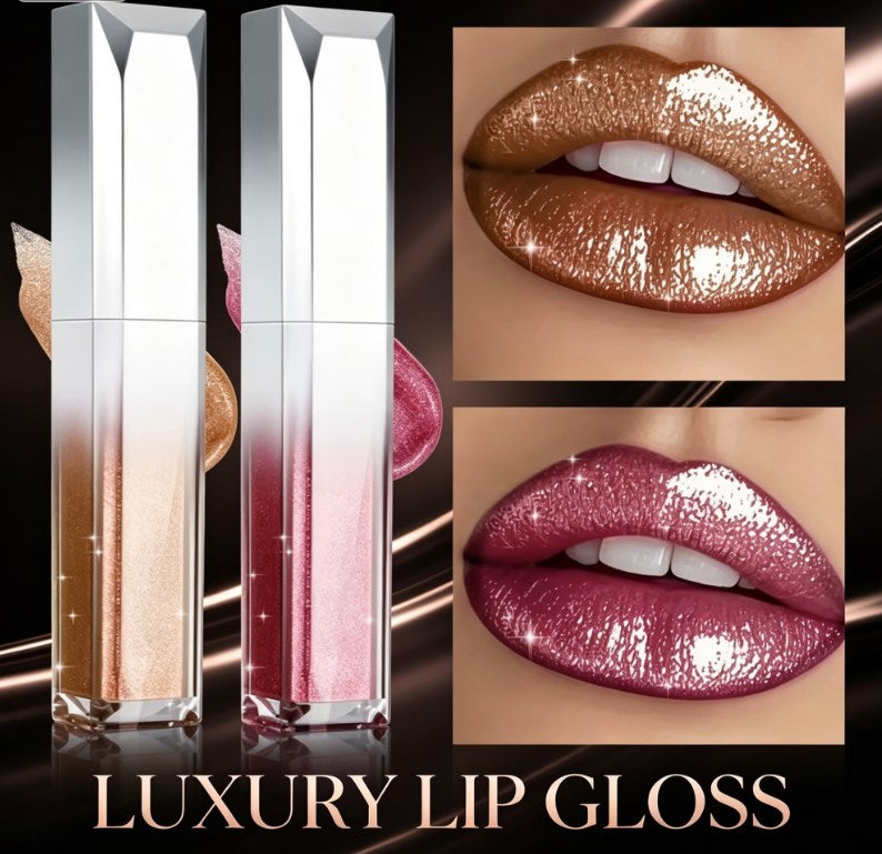 Sparkling Finish Metallic Liquid Lip Kit | 2-Piece Waterproof Shimmering Lip Glow Duo for High-Shine Glam