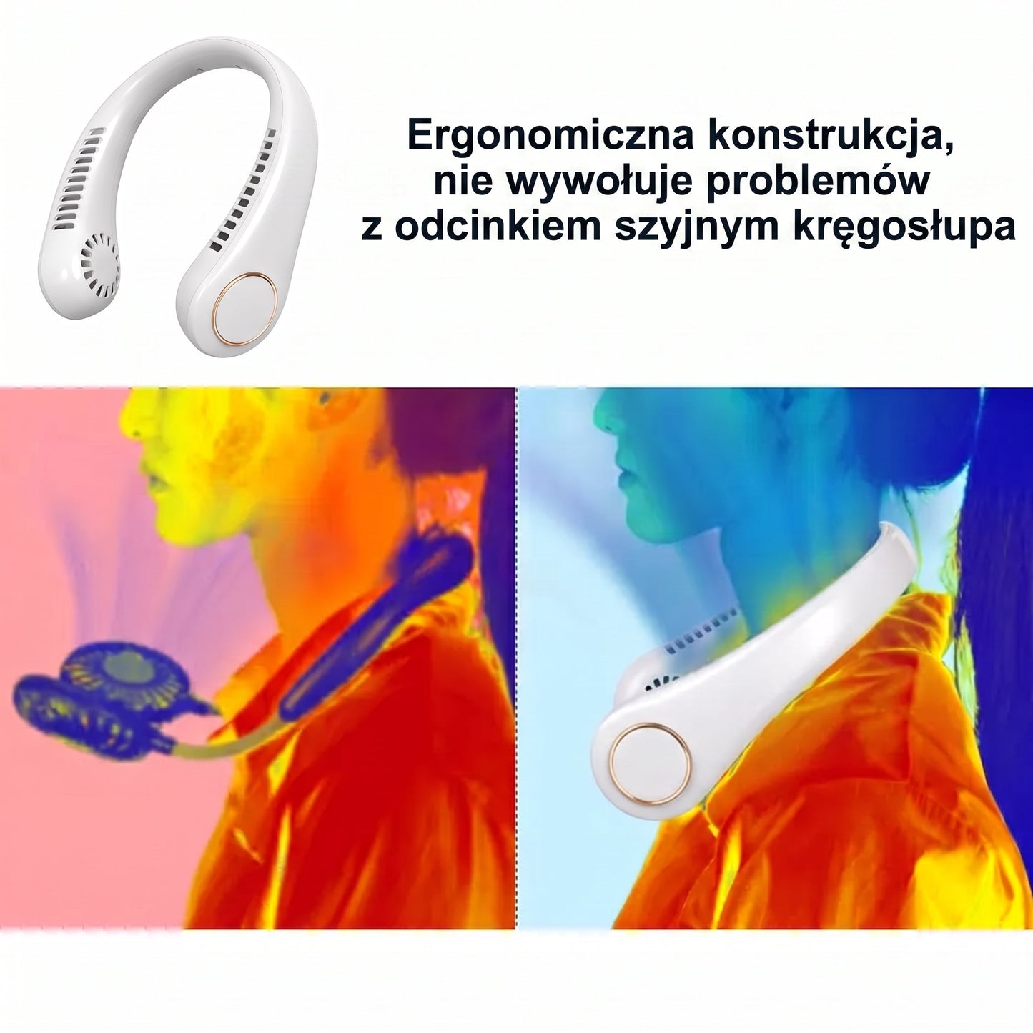 ❄️Přenosný ventilátor na krk PKNEW®🍈, bezlopatkový osobní ventilátor, hands-free chlazení pro venkovní použití i do kanceláře 💕