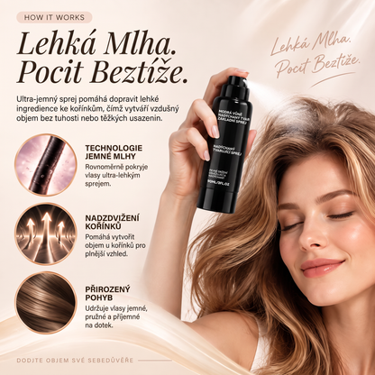 Vitalisys® 🍇Tvarovací sprej pro objem vlasů Fluffy Hair – Lehký sprej pro objem od kořínků a přirozený pohyb s broskvovou vůní 💎