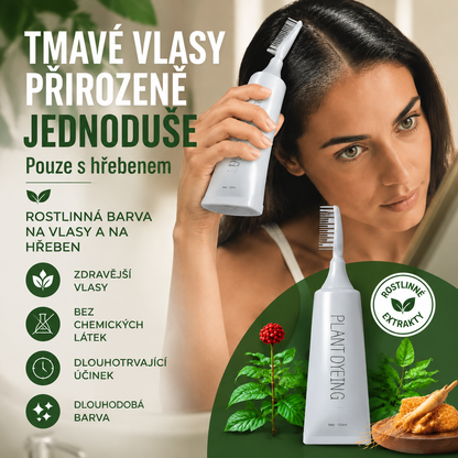 🌿 Vitalisys® 🍇Bylinný hřeben na barvení vlasů – jednodušší cesta k tmavším a upravenějším vlasům 🖤