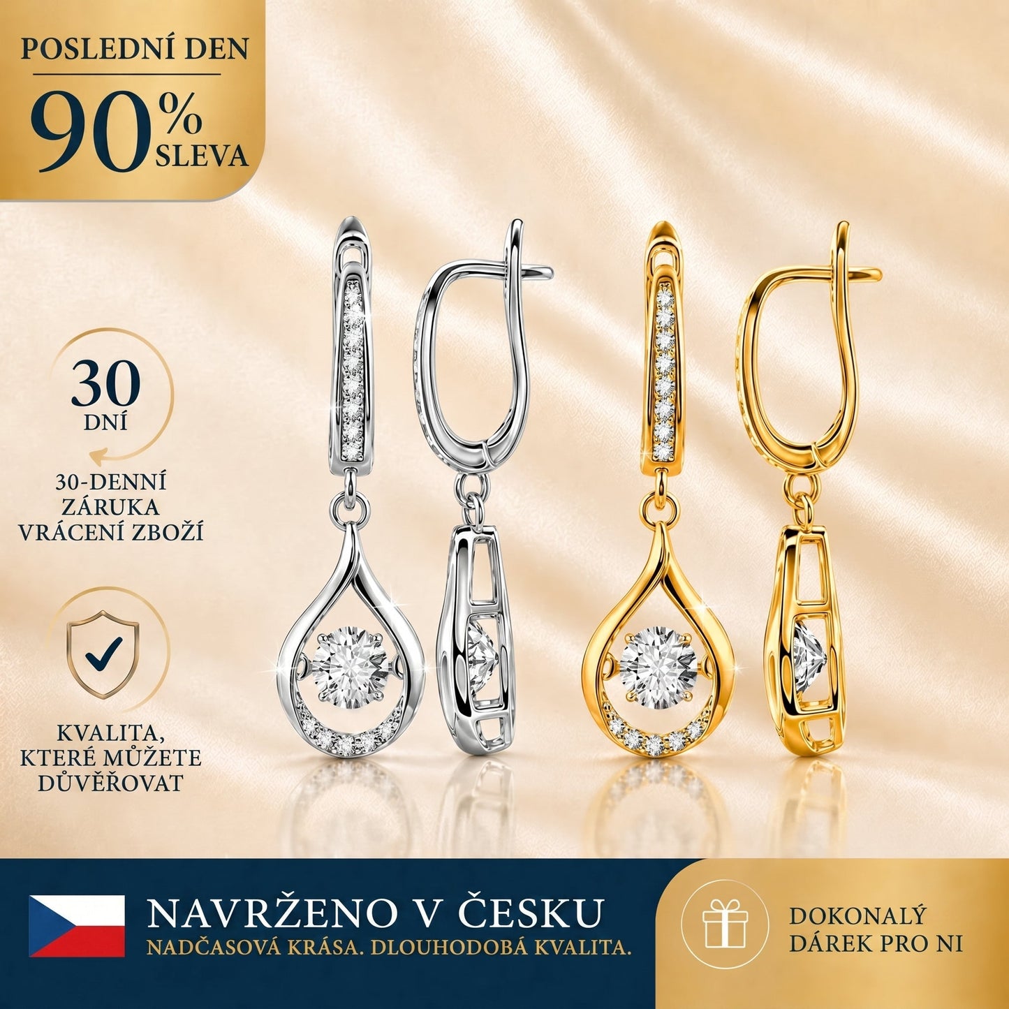 🔥🔥 DNES SLEVA 90 %💎: 1karátové „tančící“ náušnice z moissanitu – čistý komfort a třpyt stříbra S925, který si zasloužíte 💖