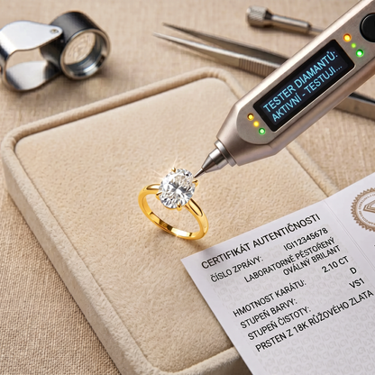 💍 Celý život plný třpytu 🍇— Dvoubarevný solitérní prsten s oválným diamantem a 14karátovým zlatem | Dnes sleva 90 % 🔥