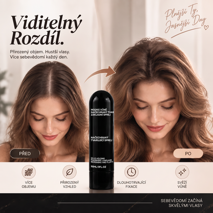 Vitalisys® 🍇Tvarovací sprej pro objem vlasů Fluffy Hair – Lehký sprej pro objem od kořínků a přirozený pohyb s broskvovou vůní 💎