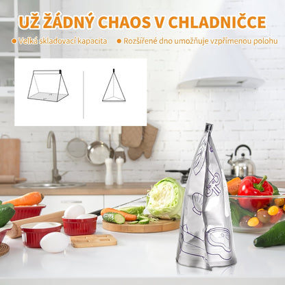 PKNEW® 🥬 Chytré omyvatelné sáčky na potraviny ve 3 velikostech 🍇– pevný zip, snadné označení a přehledné skladování v lednici, mrazáku i spíži ♻️