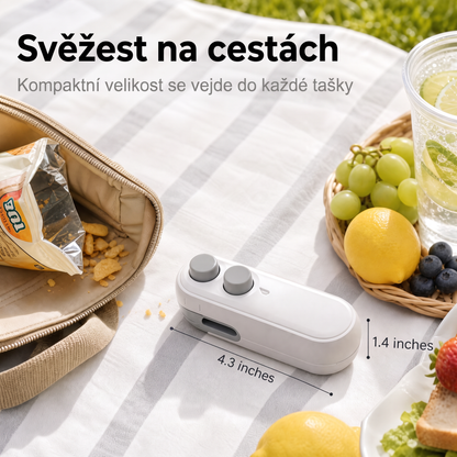 LEFUN® 🍈2v1 Svářečka sáčků – 🔒udrží potraviny déle čerstvé, zachová křupavost a pomůže omezit plýtvání jídlem