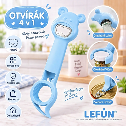 LEFUN® 🍇4v1 otvírák – Otevřete každé víčko bez zbytečné námahy
