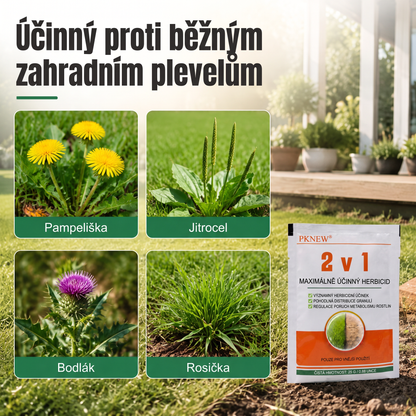 PKNEW® 🌿 Granulovaný přípravek proti plevelu 2 v 1 Max Power🍇 – viditelný účinek již za 6 hodin, snadné rozmíchání ve vodě a cílené použití na spáry, cesty, ploty i štěrkové plochy