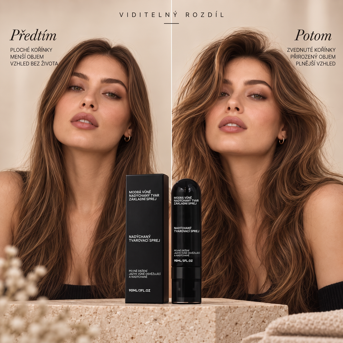 Vitalisys® 🍇Tvarovací sprej pro objem vlasů Fluffy Hair – Lehký sprej pro objem od kořínků a přirozený pohyb s broskvovou vůní 💎