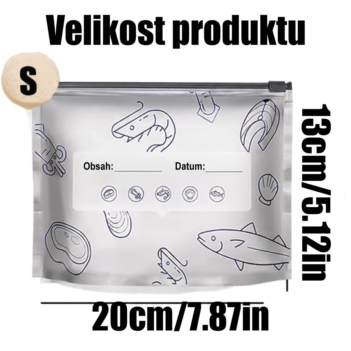 PKNEW® 🥬 Chytré omyvatelné sáčky na potraviny ve 3 velikostech 🍇– pevný zip, snadné označení a přehledné skladování v lednici, mrazáku i spíži ♻️