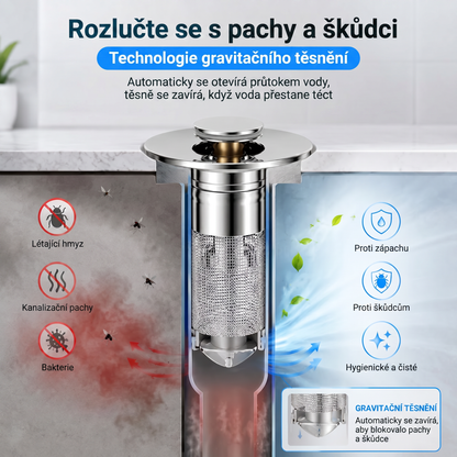 💦 Poslední den akce – 49 % sleva 💦 Odtokové sítko do dřezu – 💦Odstraňuje nepříjemné zápachy a zabraňuje ucpání🐳