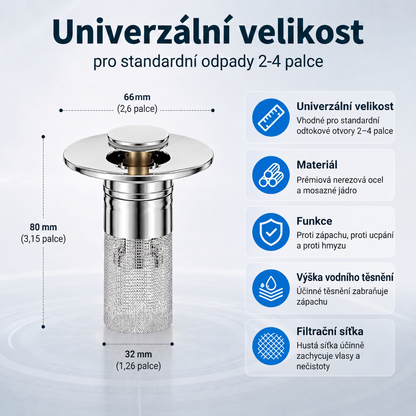 💦 Poslední den akce – 49 % sleva 💦 Odtokové sítko do dřezu – 💦Odstraňuje nepříjemné zápachy a zabraňuje ucpání🐳
