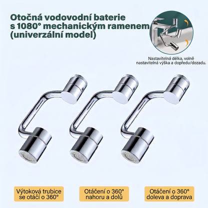 PKNEW®1080°🌟 OTOČNÝ NÁSTAVEC🍇: 3 klouby, 2 režimy proudu & instalace za 2 minuty!🛠️ Udělejte ze starého kohoutku moderní zázrak! 🌊