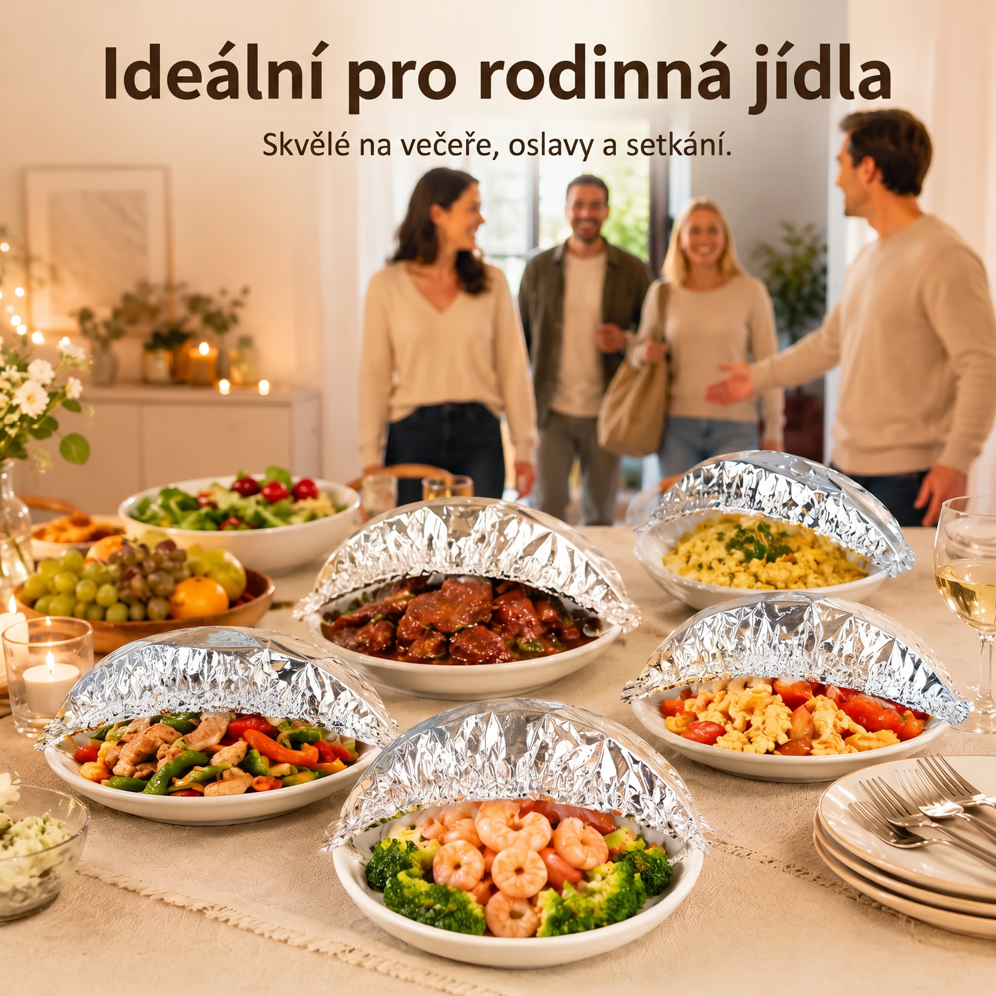 PKNEW® Collapsible Aluminum Foil Food Cover | Keep Meals Warm, Fresh & Protected from Fruit Flies🔥