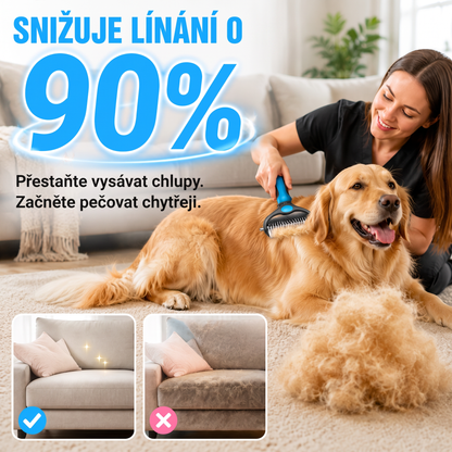 PKNEW®🐾 Kompletní péče pro vašeho mazlíčka 🍇2v1❤️ kartáč proti línání + nastavitelný obojek pro psy a kočky