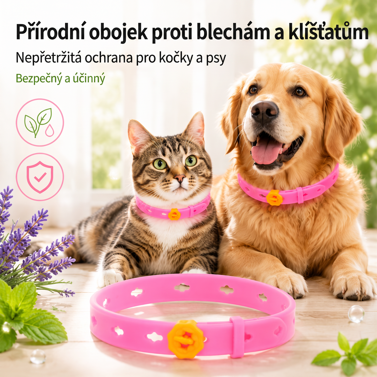 PKNEW®🐾 Kompletní péče pro vašeho mazlíčka 🍇2v1❤️ kartáč proti línání + nastavitelný obojek pro psy a kočky