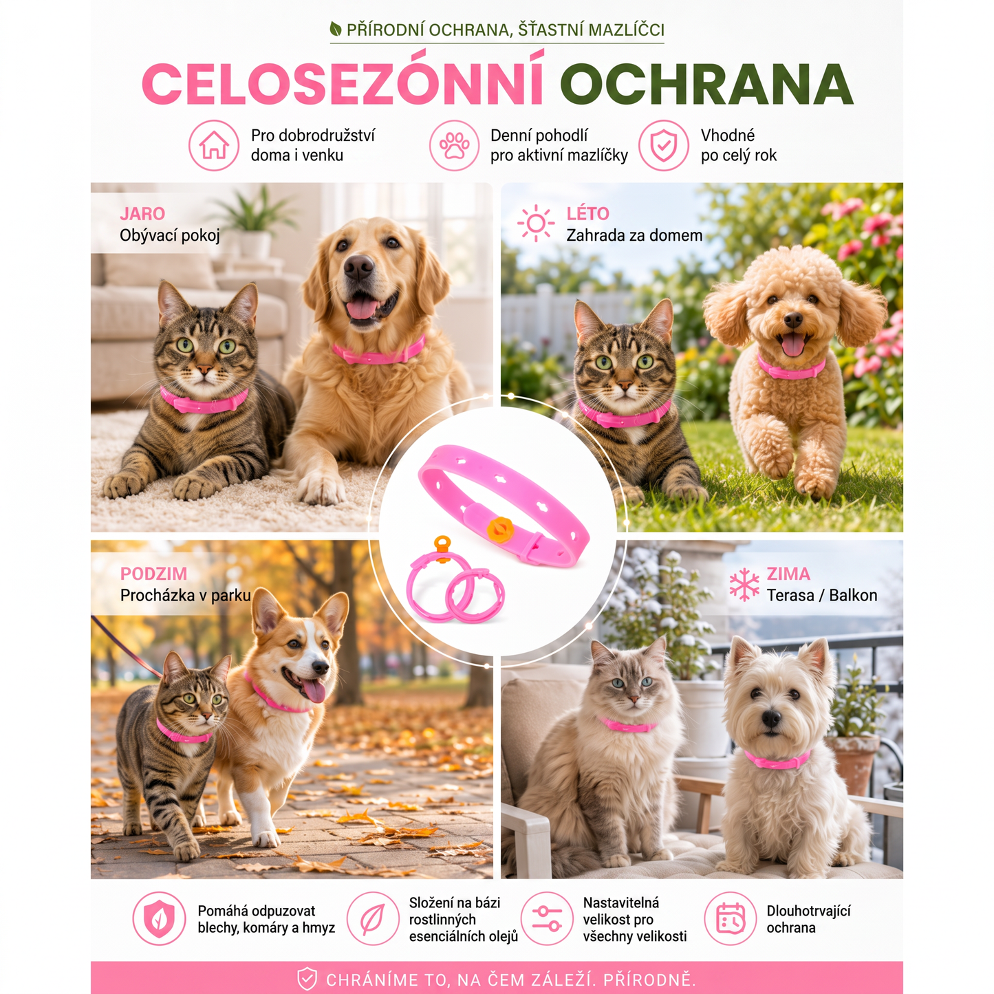 PKNEW®🐾 Kompletní péče pro vašeho mazlíčka 🍇2v1❤️ kartáč proti línání + nastavitelný obojek pro psy a kočky