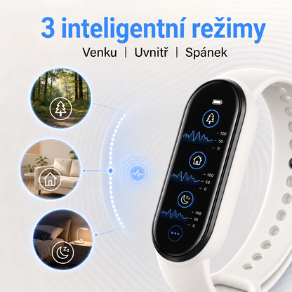 PKNEW® Chytrý ultrazvukový náramek proti komárům🍇 – 3 inteligentní režimy, digitální displej a výdrž až 7 dní na jedno nabití ⚡ Pro zahradu, cestování, kempování i pohodové letní večery 🌿