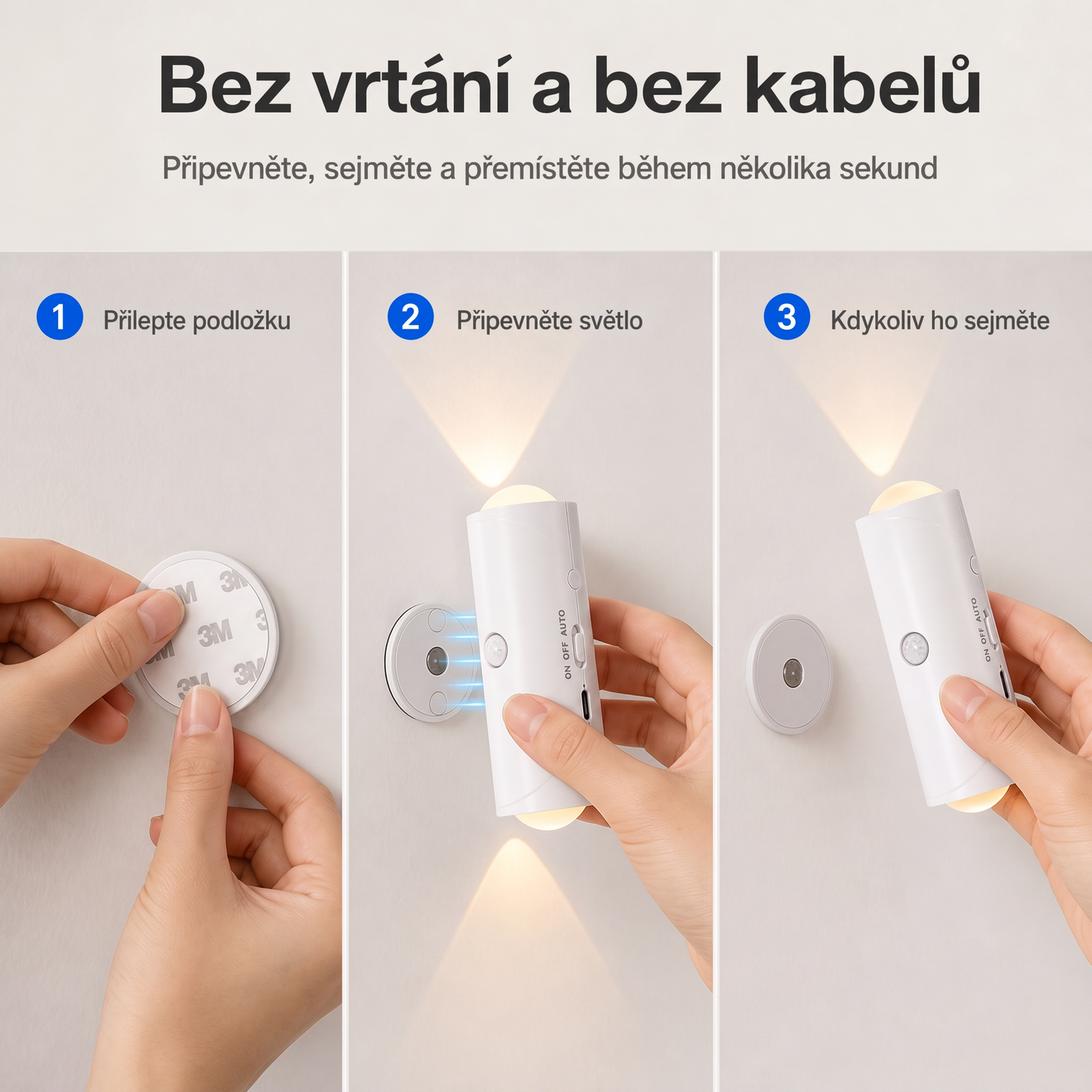 PKNEW® 🍇Chytré obousměrné RGB noční světlo se senzorem pohybu 🌈 – automatické rozsvícení, magnetická instalace bez vrtání a USB-C nabíjení pro ložnici, chodbu i schodiště ✨