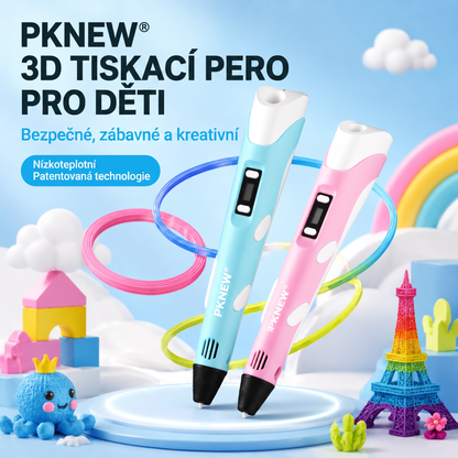 70% SLEVA DNES🎃PKNEW® 3D tiskové pero pro děti – bezpečné pro nízké teploty, netoxické a ekologické vlákno, podněcuje kreativitu