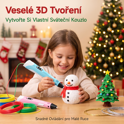 70% SLEVA DNES🎃PKNEW® 3D tiskové pero pro děti – bezpečné pro nízké teploty, netoxické a ekologické vlákno, podněcuje kreativitu