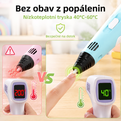 70% SLEVA DNES🎃PKNEW® 3D tiskové pero pro děti – bezpečné pro nízké teploty, netoxické a ekologické vlákno, podněcuje kreativitu
