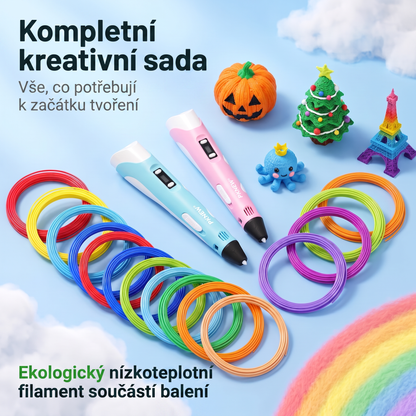 70% SLEVA DNES🎃PKNEW® 3D tiskové pero pro děti – bezpečné pro nízké teploty, netoxické a ekologické vlákno, podněcuje kreativitu