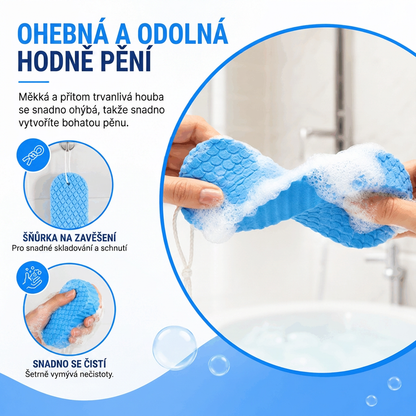 Vitalisys® Kouzelná houbička na koupání a peeling💦 – Ultra měkký a bezbolestný odstraňovač odumřelé kůže a tělový čistič pro děti, dospělé i seniory🔥