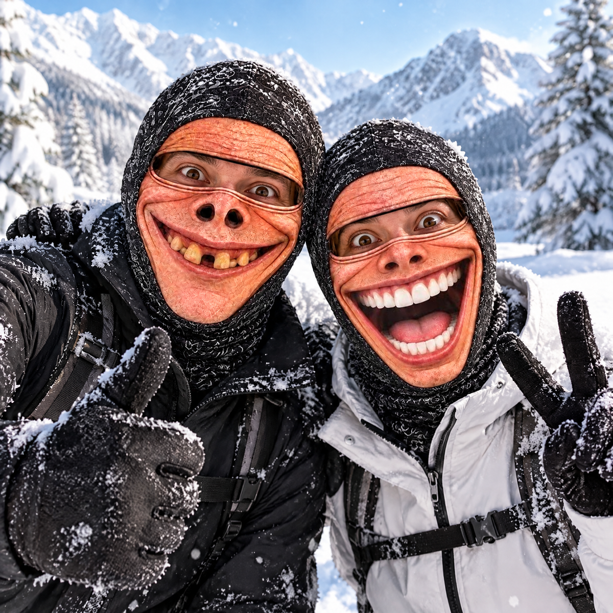 Vtipná lyžařská maska na zakázku❄️