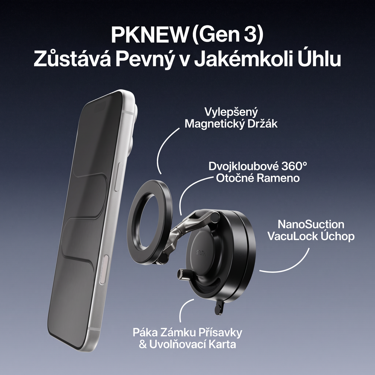 PKNEW® 🔥Stojan na telefon ze slitiny třetí generace – 📱více než jen držák do auta.