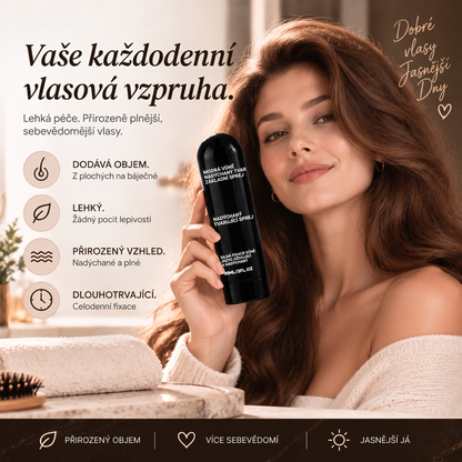 Vitalisys® 🍇Tvarovací sprej pro objem vlasů Fluffy Hair – Lehký sprej pro objem od kořínků a přirozený pohyb s broskvovou vůní 💎