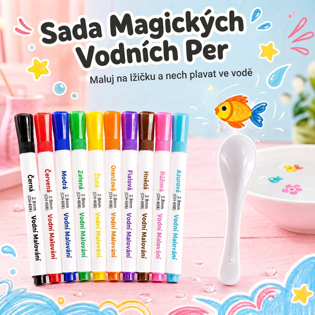 LEFUN® 🍇 KOUZELNÉ PLAVOUCÍ FIXY PRO DĚTI ✨ – Vytvořte obrázky, které ožijí ve vodě a promění kreslení v magickou hru