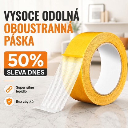 PKNEW® Odolná oboustranná páska, silné lepidlo, voděodolná a odstranitelná, beze stop, ideální na koberce, tapety, balonky a pro domácí použití 🙈