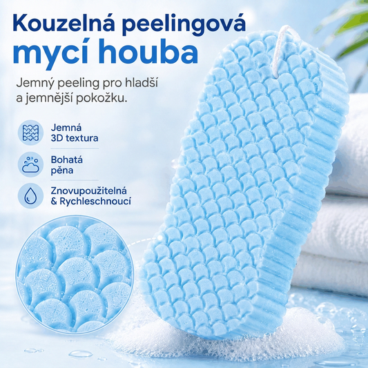 Vitalisys® Kouzelná houbička na koupání a peeling💫 – Ultra měkký a bezbolestný odstraňovač odumřelé kůže a tělový čistič pro děti, dospělé i seniory 💎