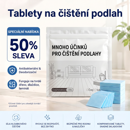 PKNEW® Čisticí tablety na podlahy – Univerzální čistič pro dřevěné, laminátové a dlaždicové povrchy i stěny obytných vozů, antibakteriální a deodorační péče👩‍❤️‍👨