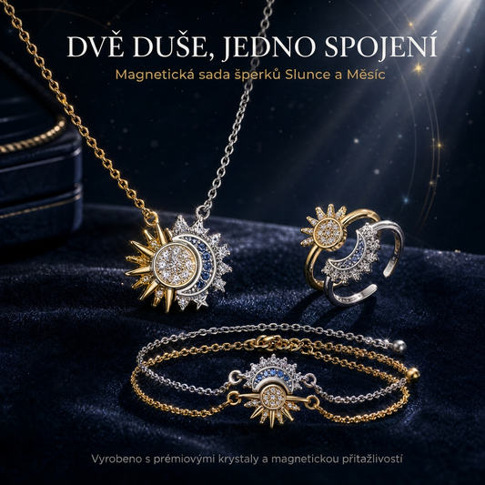 👩‍❤️‍👨Sada magnetických šperků Slunce a Měsíc – Dvě duše, jedno pouto☀️🌙