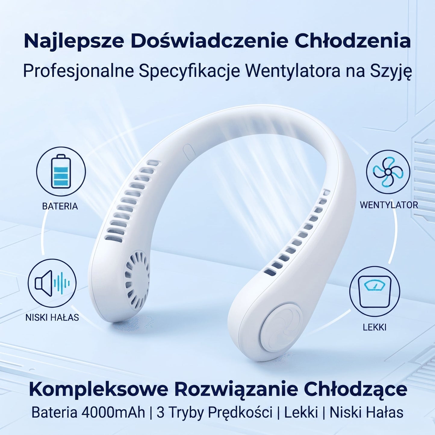 ❄️Přenosný ventilátor na krk PKNEW®🍈, bezlopatkový osobní ventilátor, hands-free chlazení pro venkovní použití i do kanceláře 💕