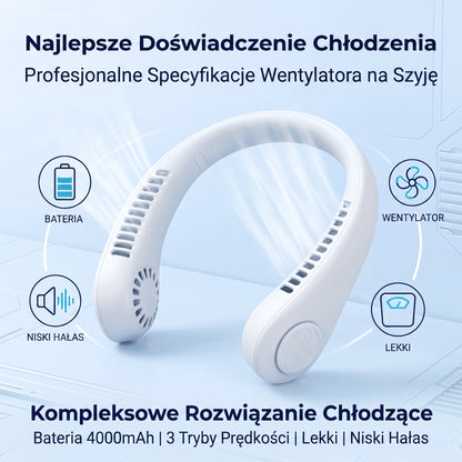 ❄️Přenosný ventilátor na krk PKNEW®🍈, bezlopatkový osobní ventilátor, hands-free chlazení pro venkovní použití i do kanceláře 💕