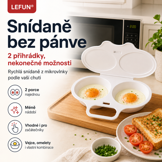 LEFUN®🍉upte 1 a získejte 1 zdarma✨ Rychlá snídaňová forma do mikrovlnky–2 přihrádky, 2 chutě, nekonečné možnosti 🍳✨