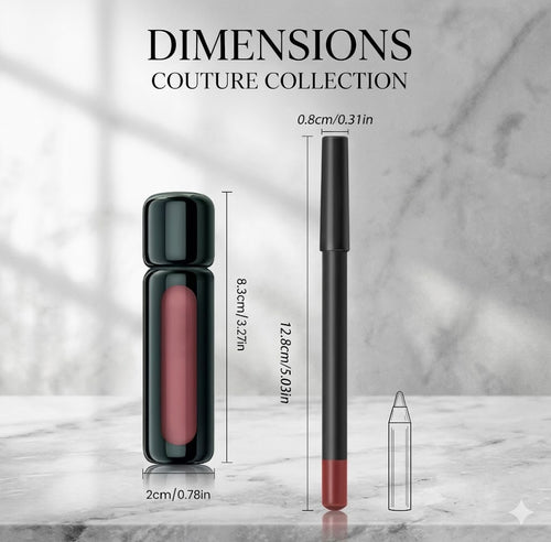 2-in-1 Matte Lip Liner & Lip Mud Set | Long-Lasting Waterproof Lipstick Pencil Combo | Women Lips Makeup Cosmetics