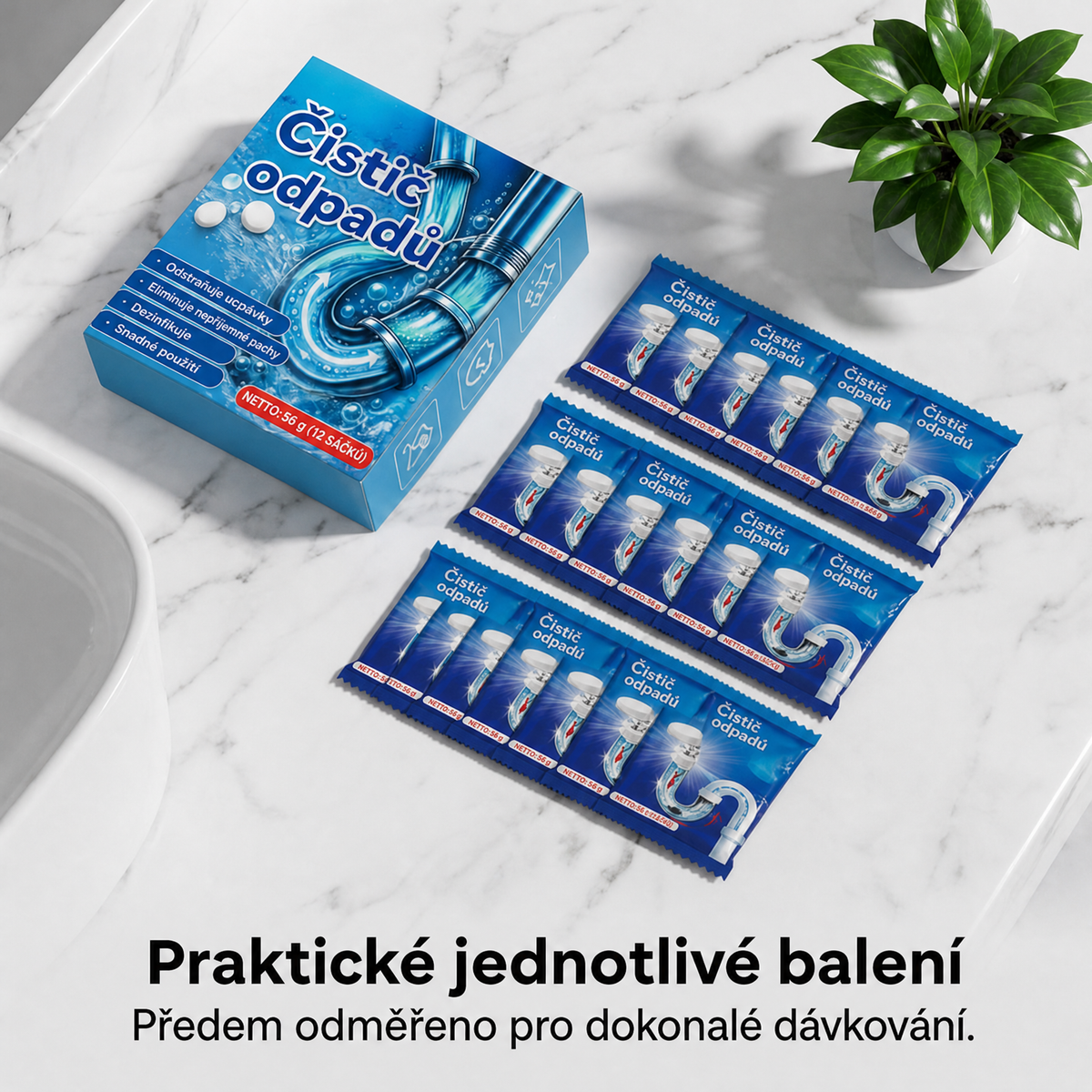PKNEW®🫧 Šumivé tablety na čištění odtoků 🍇 – Pomáhají rozpouštět vlasy, mastnotu, zbytky mýdla a nečistoty v kuchyni i koupelně ✨
