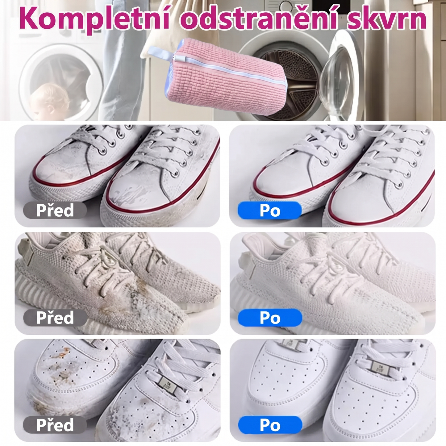 PKNEW®🍇 360° Žinylkový Prací Sáček na Boty👟 – Jemnější praní bez ručního drhnutí, se skrytým zipem pro tenisky, sportovní a dětskou obuv 💕