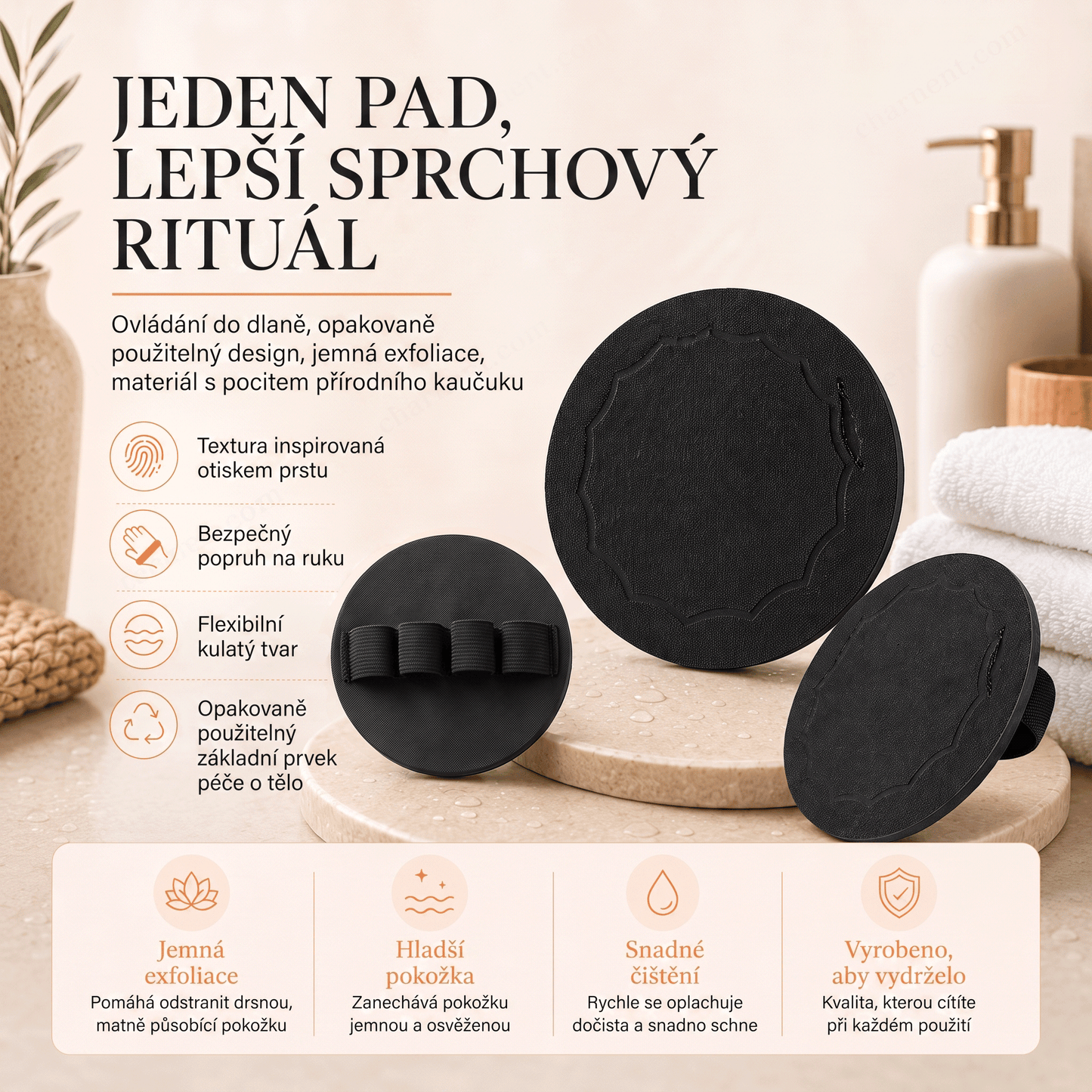 Hloubkově čisticí exfoliační tělové žínky – Jemný odstraňovač odumřelé kůže & SPA koupelnová houba💙