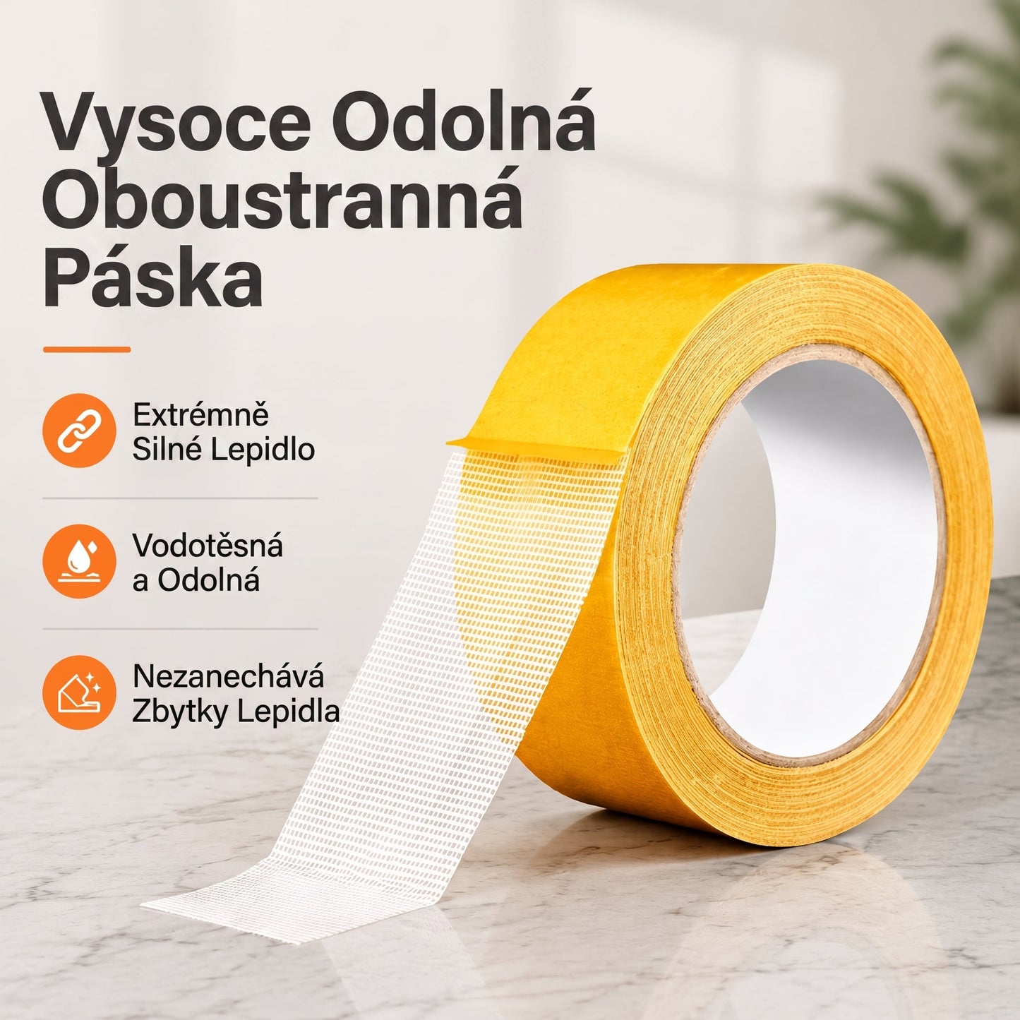 PKNEW® Odolná oboustranná páska, silné lepidlo, voděodolná a odstranitelná, beze stop, ideální na koberce, tapety, balonky a pro domácí použití 🙈
