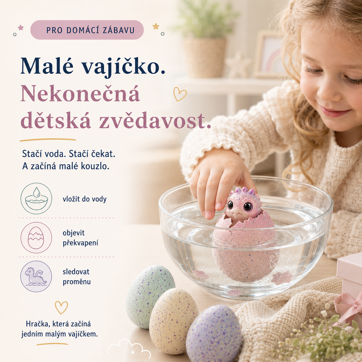 LEFUN®🍇Magické líhnoucí vajíčko do vody pro děti – překvapivý mazlíček, který se vylíhne a roste