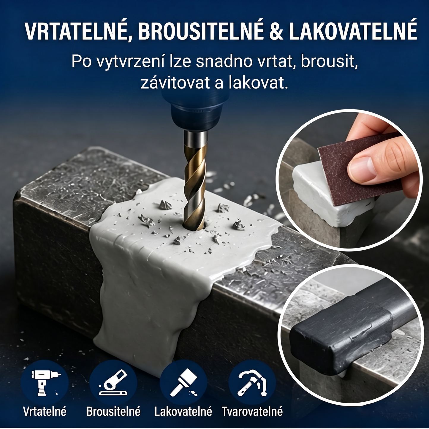 PKNEW®  Ocelí vyztužený epoxidový opravný tmel — Univerzální lepidlo na kov, dřevo a plast🪓