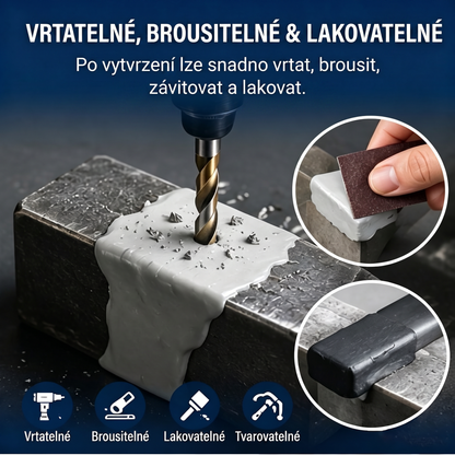 PKNEW®  Ocelí vyztužený epoxidový opravný tmel — Univerzální lepidlo na kov, dřevo a plast🪓