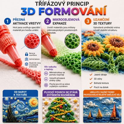 Dnes se slevou 50 % 🔥 | PKNEW® 3D reliéfní umělecké pero🍋 – proměňte obyčejné kresby v působivá prostorová díla 🎨