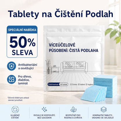 PKNEW® Tablety na mytí podlah – Univerzální čisticí prostředek pro dřevěné povrchy, laminát, dlaždice a stěny v karavanech, s antibakteriálním a osvěžujícím účinkem.💦