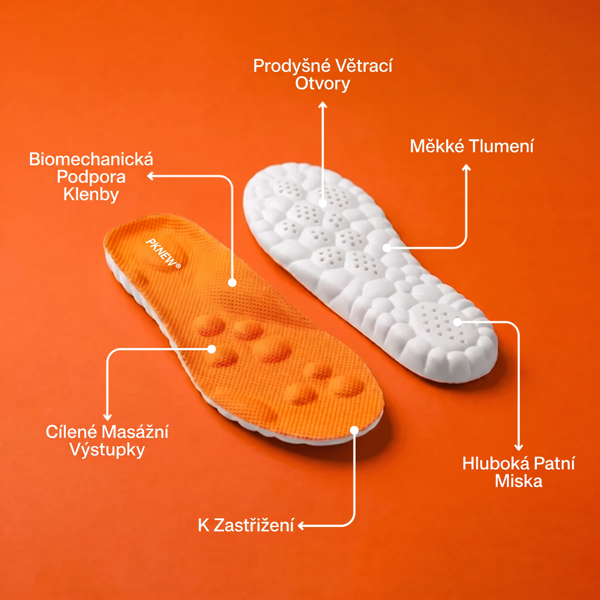 🦶 Masážní vložky do bot — 💨 5D tlumení nárazů, vysoká pružnost, absorpce potu, odolnost proti zápachu – ergonomický design